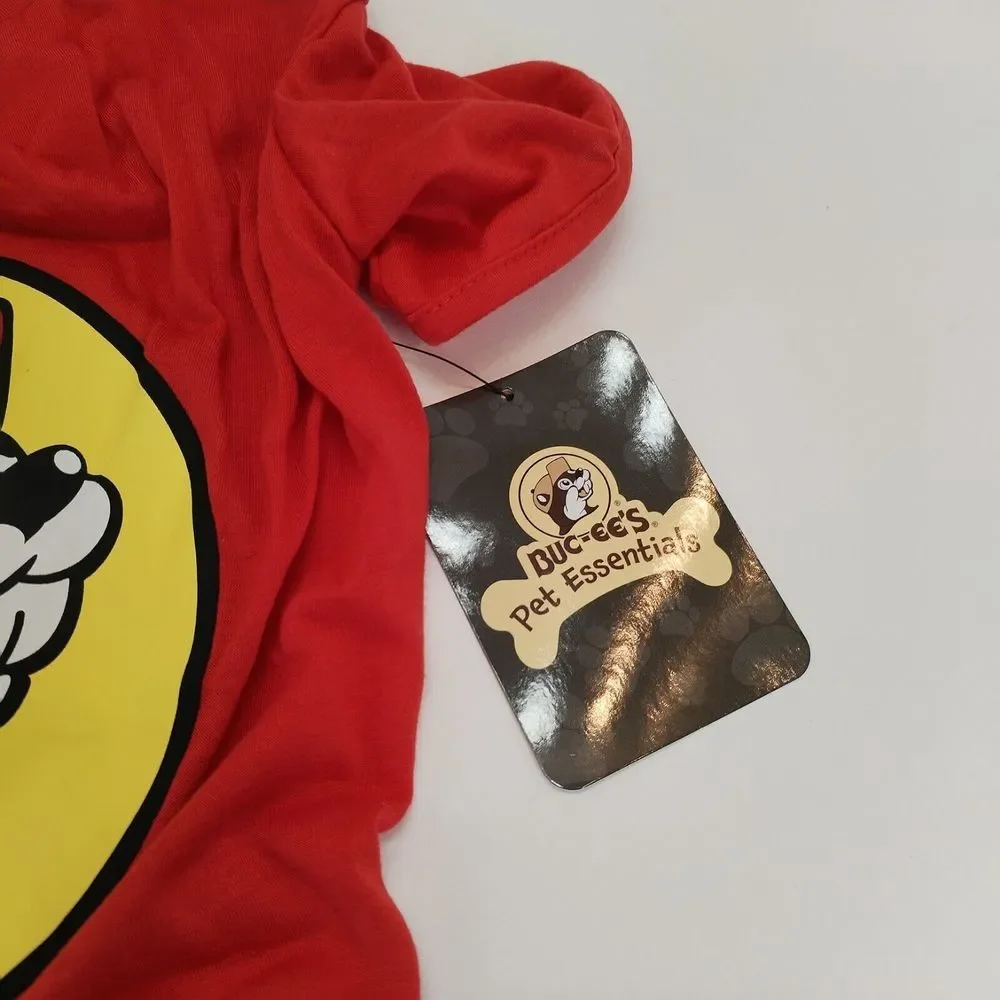 Buc-cee's Pet Essentials Dog‎ T-Shirt Large Red Beaver Logo Puppy Gas Station